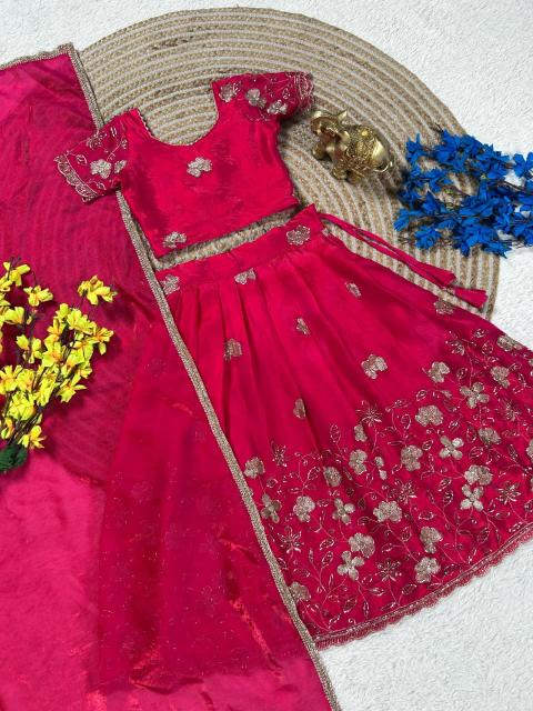 Fandy Flower Sindoor Silk red Kids clothing wholesale market in Delhi - wholesale export